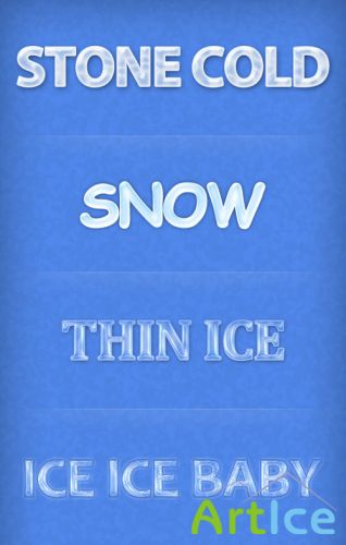 Winter Ice Font Styles for Photoshop