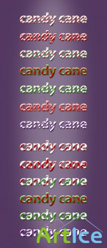 Candy Cane Text Styles for Photoshop