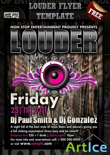 PSD Template - Louder Party Flyer/Poster
