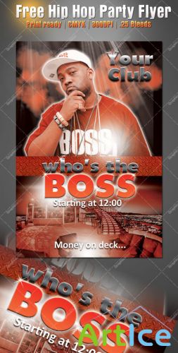 Hip Hop Boss Party Flyer/Poster PSD Template