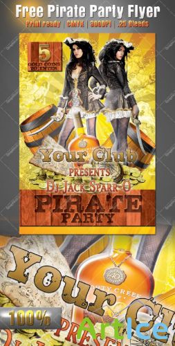 Pirate Party Flyer/Poster PSD Template