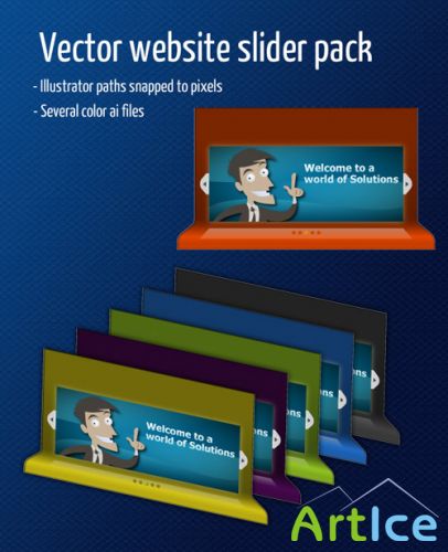 Vector Web Slider for Photoshop - Ribbon