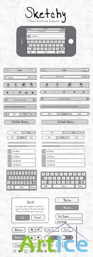 Sketchy Mobile Wireframe Elements - MediaLoot