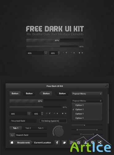 Dark UI Kit - MediaLoot