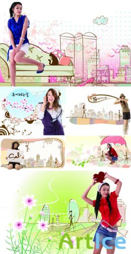 Collection Lovely Psd Girl Source Pack 10 for Photoshop