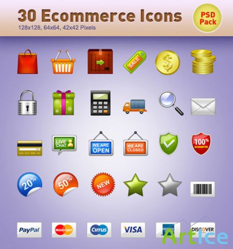PSD Template - 30 E-Commerce Icons