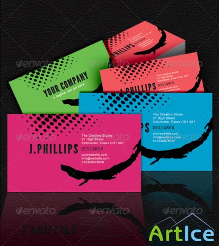Bright Business Cards for Photoshop