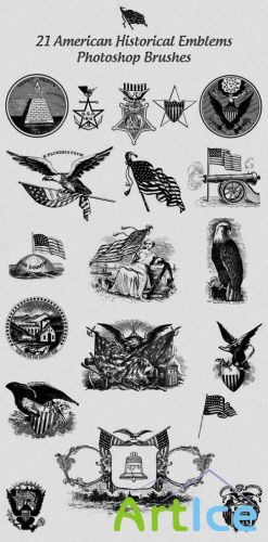 American Emblems Brushes Set for Photoshop