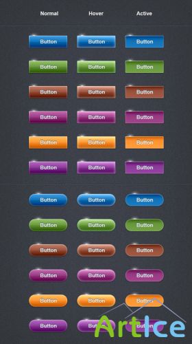Shiny Web Buttons Vol 1 for Photoshop