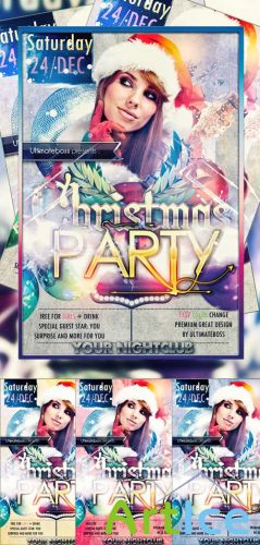 Freemium Christmas Party Flyer/Poster Flyer PSD Template V2
