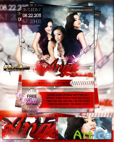 Angel Party Flyer/Poster PSD Template