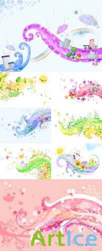 Abstract Spring Psd Backgrounds for Photoshop