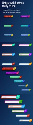Nature Web Buttons Psd for Photoshop