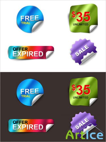 Peel Stickers Psd for Photoshop