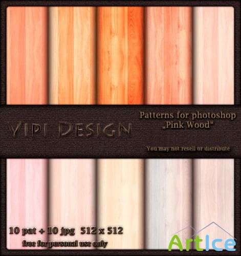 Patterns for Photoshop - Pink Wood