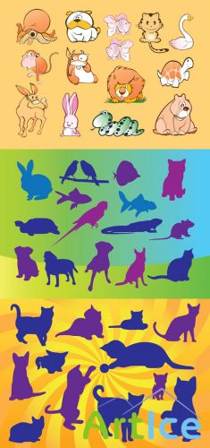 Vector Pets Silhouettes for Photoshop