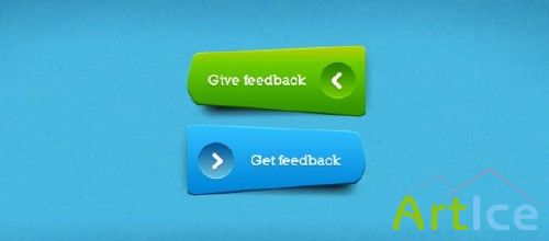 Unique Green and Blue Buttons for Photoshop
