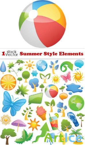 Summer Style Elements Vector