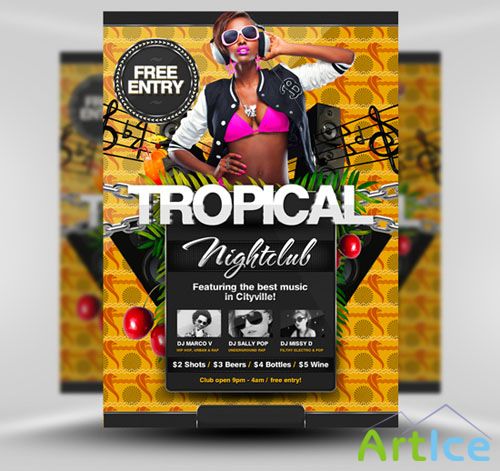 Tropical Summer Flyer/Poster PSD Template
