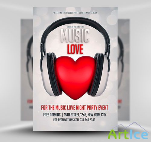 Music Love Flyer/Poster PSD Template