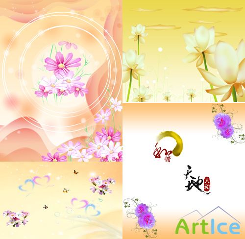 Sources For Photoshop - Gentle spring flower backgrounds
