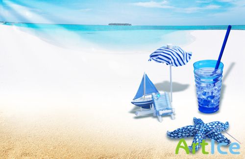 Sources For Photoshop - Clean white sand on the beach