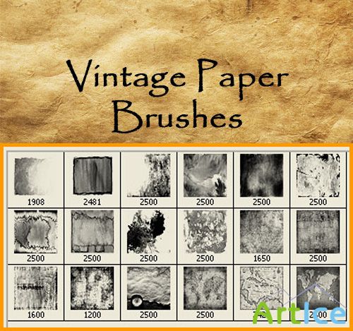 Vintage Paper Brushes Set