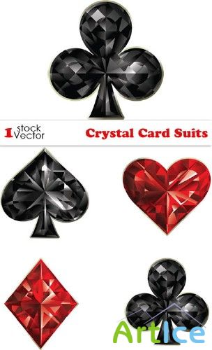 Crystal Card Suits Vector