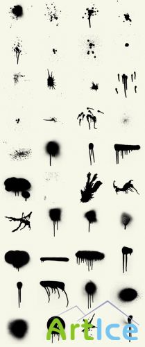 Drips and Spray Paint Pack Brushes for Photoshop