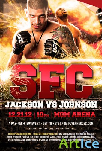 MMA/UFC Fight Night Flyer/Poster PSD Template