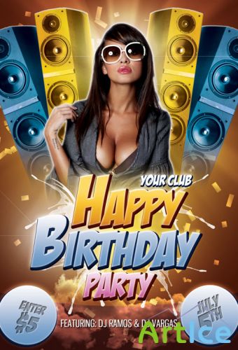 PSD Template - Happy Anniversary Party Flyer/Poster