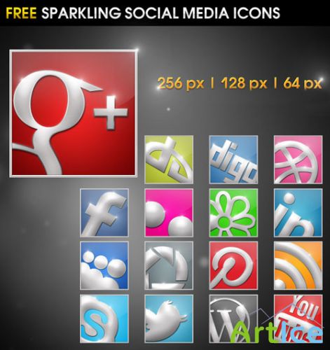 Sparkling Social Media Icons