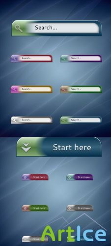 Search Button Blue Vector For Photoshop