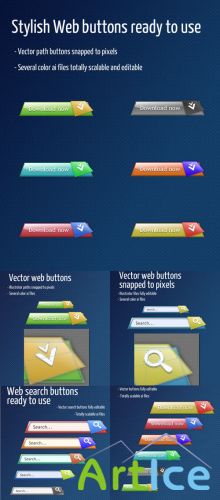 Web Search Buttons For Photoshop - Classy