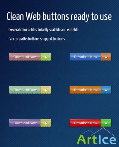 Web Buttons for Photoshop - Clean 2