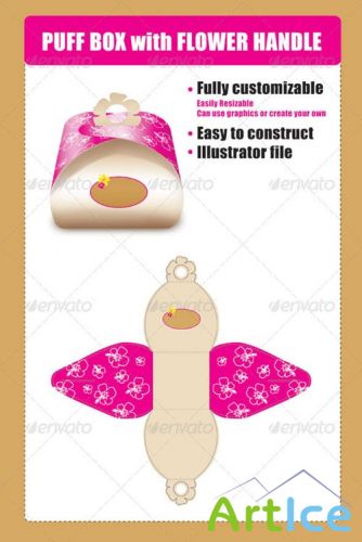 GraphicRiver - Puff Box Template with Flower Handle 2418442