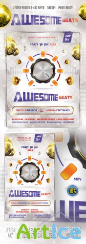 GraphicRiver - Awesome Beats Poster & Flyer 2408379