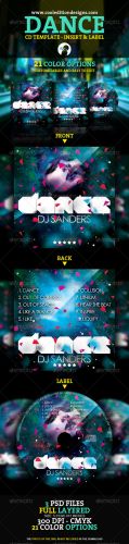 GraphicRiver - Dance CD Insert and CD Label 1608023
