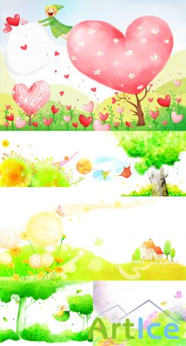 Abstract Spring Psd Backgrounds pack 4 for Photoshop