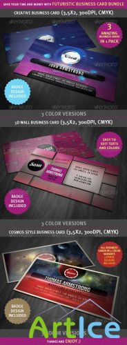 GraphicRiver - Futuristic and Creative Business Cards Bundle 2513482