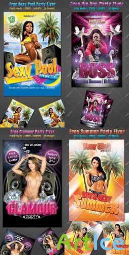 Glamorous Party Flyers Templates for Photoshop