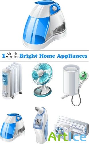Bright Home Appliances Vector
