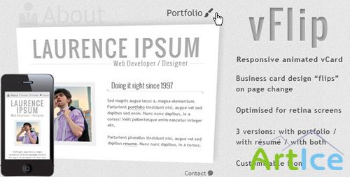 ThemeForest - vFlip - Animated responsive vCard