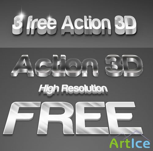 3D Actions for Photoshop