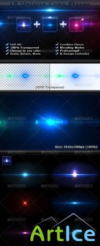 GraphicRiver 18 Unique Lens Flares - Light Effects Bundle 4-6