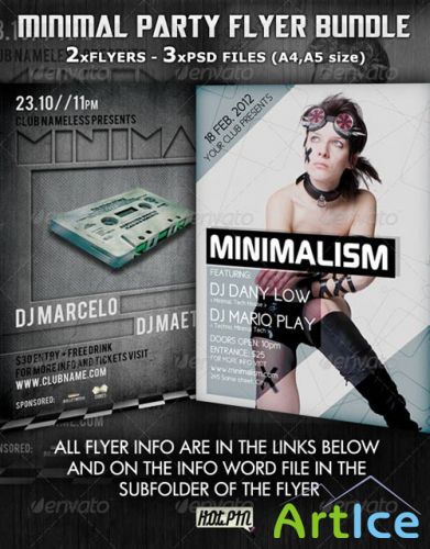 GraphicRiver - Minimal Party Flyer Template Bundle 2550830