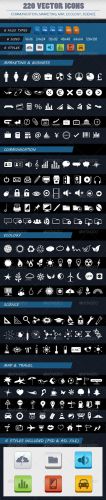 GraphicRiver - 220 VECTOR ICONS OF 5 CATEGORIES 2498338