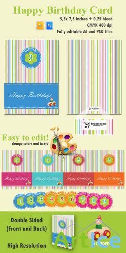 Vector - Happy Birthday Card Pack