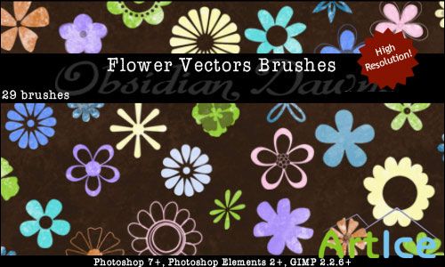 Flower Vectors Brushes Set