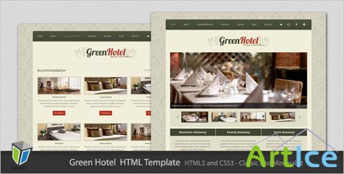 ThemeForest - Green Hotel - Classic and Minimalist HTML Template